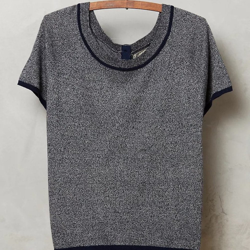 Anthropologie Marled Sweater Tee, Field Flower by Wendi Reed, size M